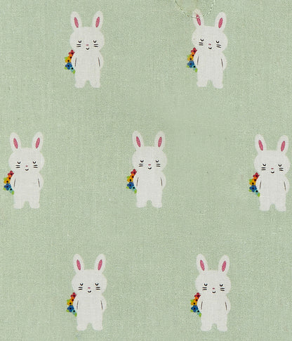 Peterpan Collar Bunny Hopper Print Nightsuit